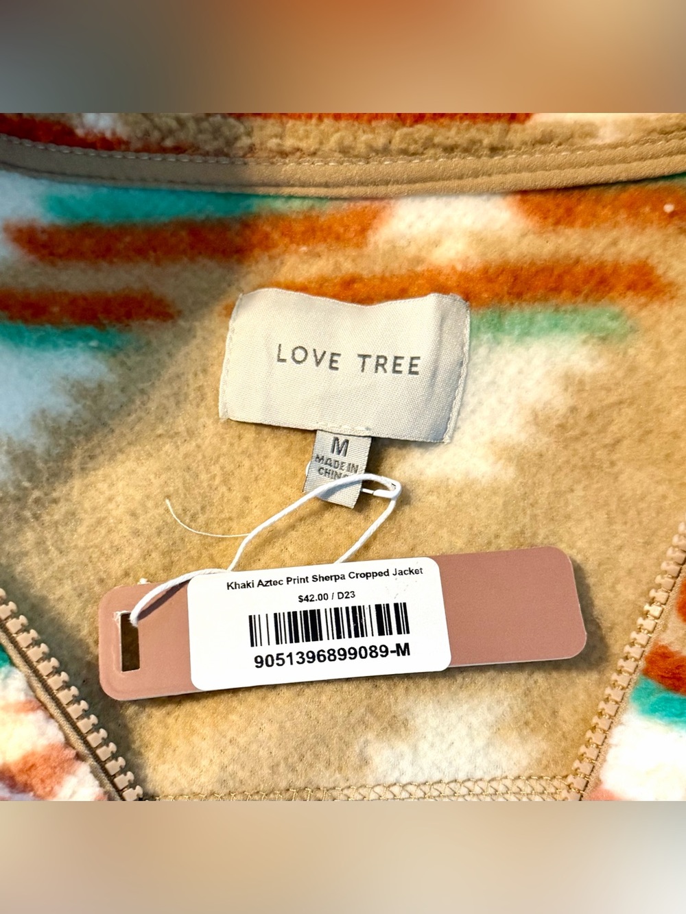NWT Aztec Print Cropped Sherpa Jacket - Picture 6 of 13